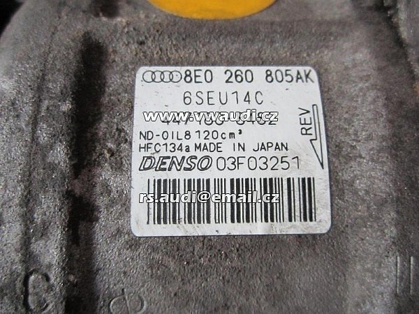 8E0 260 805 AK Kompresor klimatizace VW Passat 3BG AUDI A4 B6 A6 8E0 260805AK   - 5