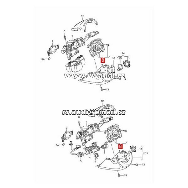 5K0 953 569 AL  Audi A1 Skluzný kroužek airbagu Q3  kroužek pod volant SRS airbag + temomat - 2