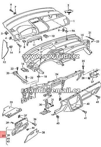  7M3 858 903 E Ford Galaxy Sharan Alhambra 2004 spodní panel  obložení palubní desky - 2