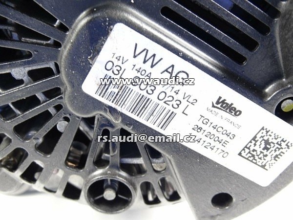 03L 903 023 L / Valeo TG14C043 Alternator  GOLF GTD MK7 2.0TDI CUNA generátor - 4