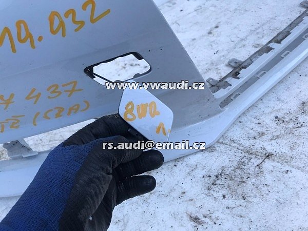 8W0 807 437  Nárazník přední PDC + SRA ostřik světel BÍLÁ barva  Audi A4 8W B9 od 2016 Přední nárazník  - 7