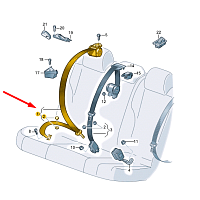 3G9857805D RAA VW PASSAT B8 3G bezpečnostní pás zadní levý - 3