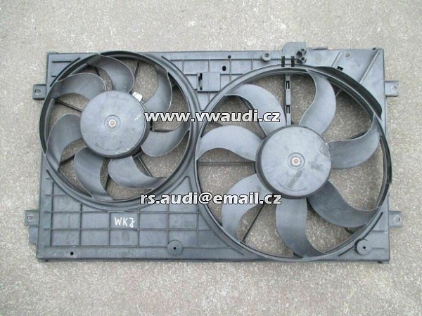 1K0 121 207 BB Dvojitý ventilátor sahara větráky chlazení motoru     Audi A3 VW Golf 5 Touran