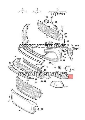 4M8 807 682 A AUDI Q8 4M mřížka vedení vzduchu přední pravá 4M8 