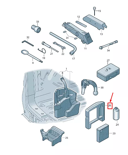 Úložný box VW TRANSPORTER T6 7H0012633A NOVÝ ORIGINÁL